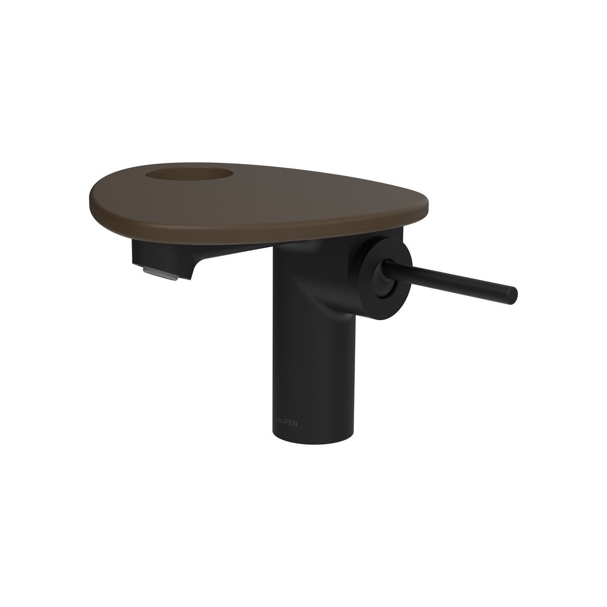 Ada mit lav tablette percée bec 110 mm ss vidage pvd noir/café mat - LAUFEN HF506702514000 