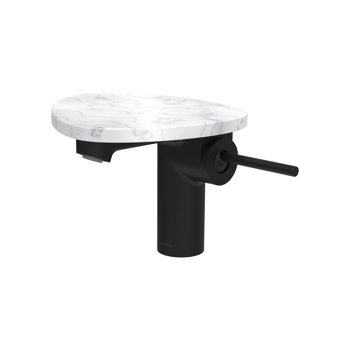 Ada mit lav tablette non percée bec 110 mm ss vidage pvd noir/marbre blanc - LAUFEN HF506702515060 