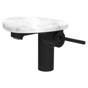 Ada mit lav tablette non percée bec 110 mm ss vidage pvd noir/marbre blanc - LAUFEN HF506702515060 