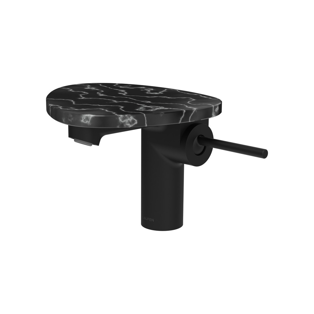 Ada mit lav tablette non percée bec 110 mm ss vidage pvd noir/marbre noir - LAUFEN HF506702516060 