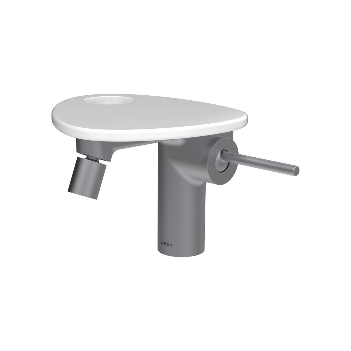 Ada mit bidet tablette percée bec 110mm av vid clic-clac pvd inox/blanc brillant - LAUFEN HF506710501000 