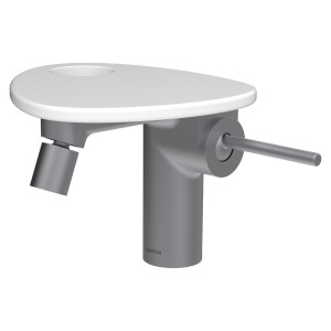 Ada mit bidet tablette percée bec 110 mm av vid clic-clac pvd inox/blanc mat - LAUFEN HF506710502000 
