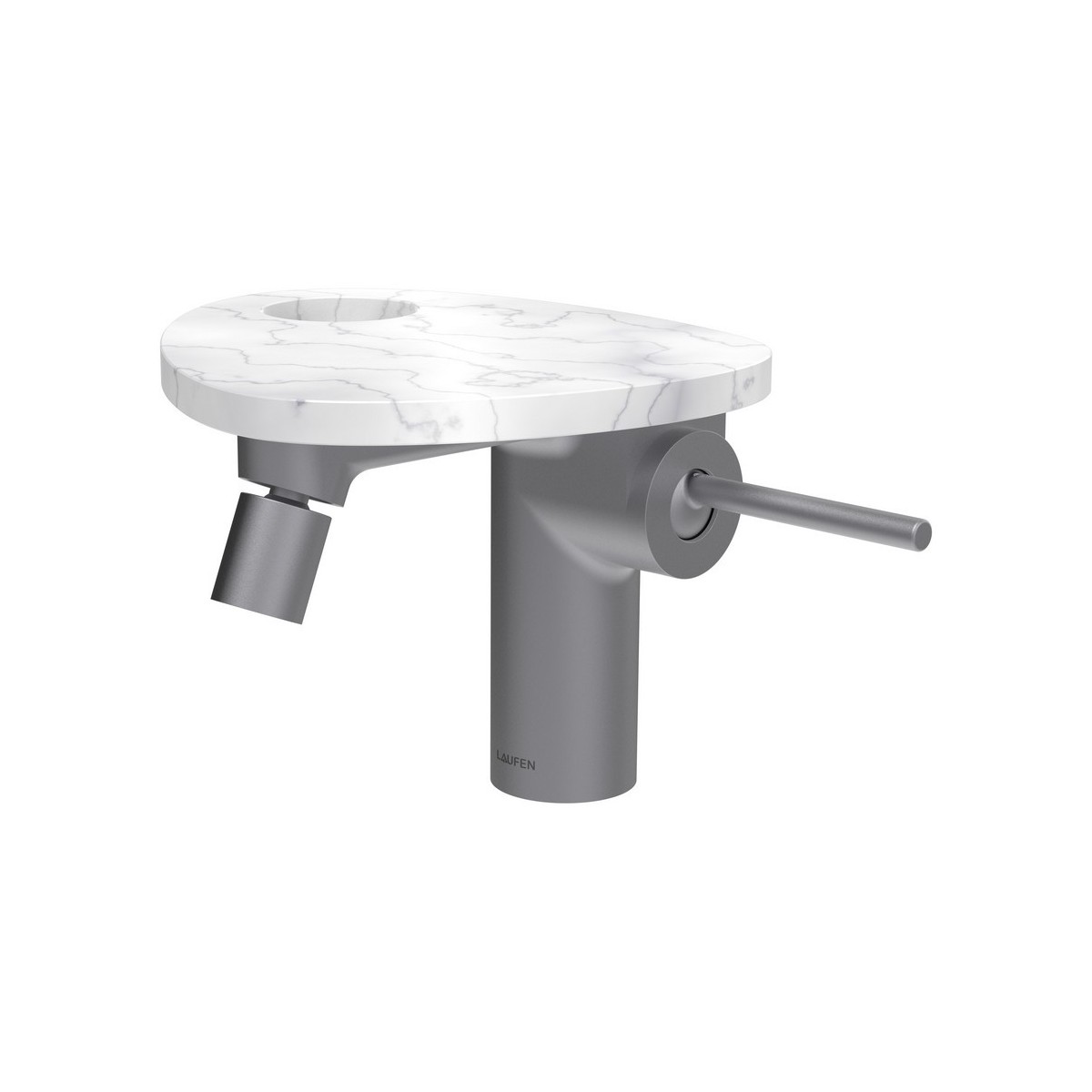 Ada mit bidet tablette percée bec 110 mm av vid clic-clac pvd inox/marbre blanc - LAUFEN HF506710505000 