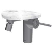 Ada mit bidet tablette percée bec 110 mm av vid clic-clac pvd inox/marbre blanc - LAUFEN HF506710505000 
