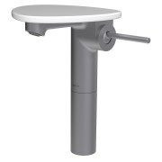 Ada mit lav réhaussé tablette non percée bec 110 mm ss vidage pvd inox/blanc mat - LAUFEN HF506714502060 