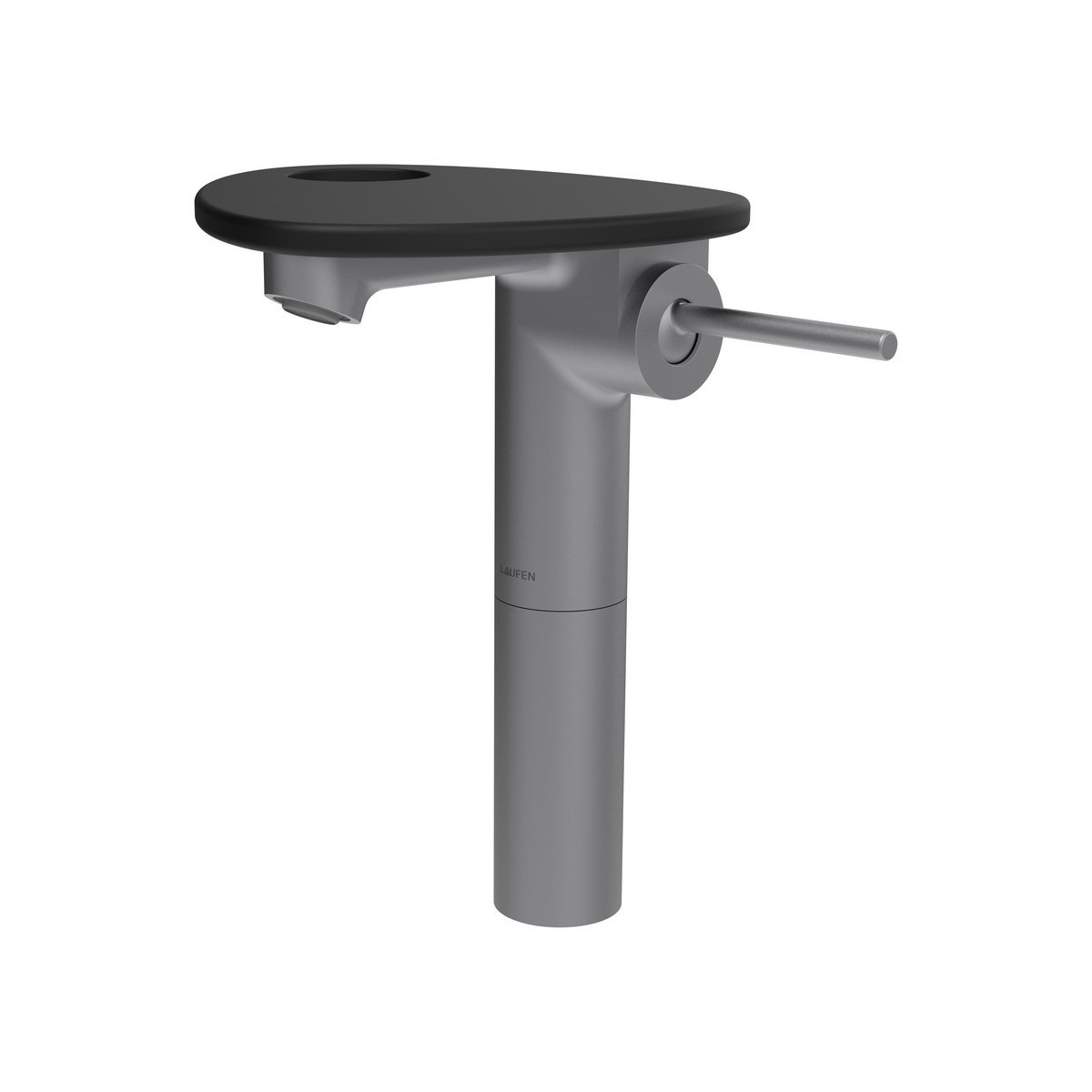 Ada mit lav réhaussé tablette percée bec 110 mm ss vidage pvd inox/noir mat - LAUFEN HF506714503000 