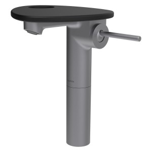 Ada mit lav réhaussé tablette percée bec 110 mm ss vidage pvd inox/noir mat - LAUFEN HF506714503000 