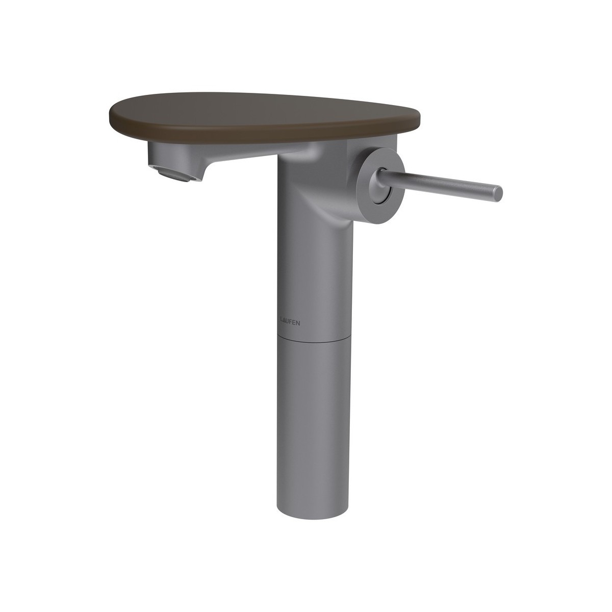 Ada mit lav réhaussé tablette non percée bec 110 mm ss vidage pvd inox/café mat - LAUFEN HF506714504060 