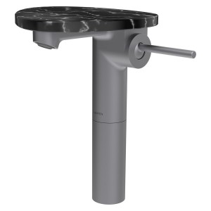 Ada mit lav réhaussé tablette npbec 110 mm ss vidage pvd inox/marbre noir - LAUFEN HF506714506060 