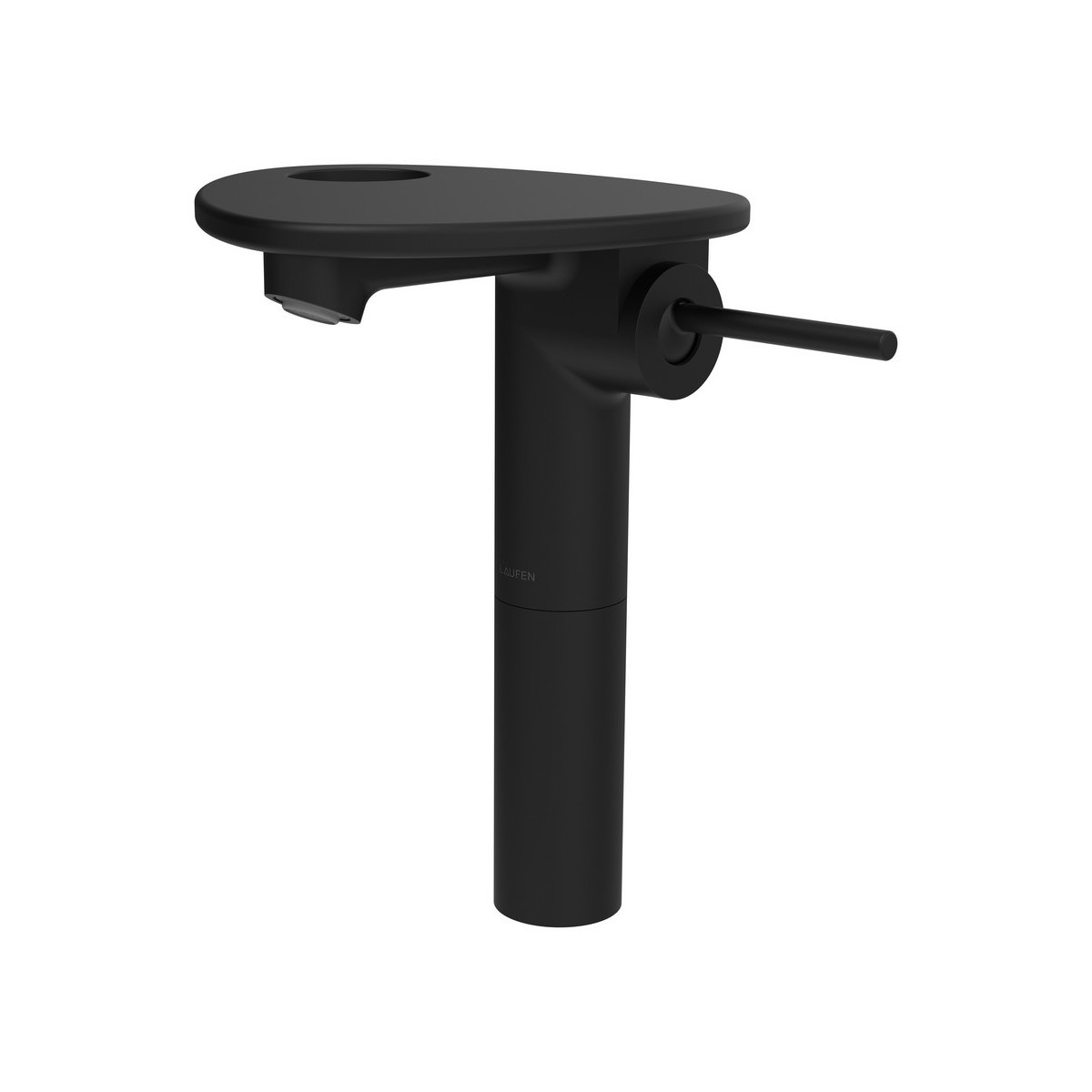 Ada mit lav réhaussé tablette percée bec 110 mm ss vidage pvd noir/noir mat - LAUFEN HF506714513000 