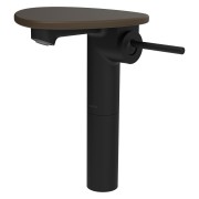 Ada mit lav réhaussé tablette non percée bec 110 mm ss vidage pvd noir/café mat - LAUFEN HF506714514060 