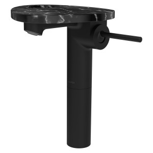 Ada mit lav réhaussé tablette percée bec 110 mm ss vidage pvd noir/marbre noir - LAUFEN HF506714516000 