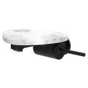 Ada mit lav mural tablette percée bec 186 mm ss vidage pvd noir/marbre blanc - LAUFEN HF506726515000 