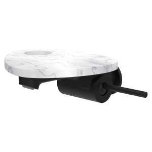 Ada mit lav mural tablette percée bec 186 mm ss vidage pvd noir/marbre blanc - LAUFEN HF506726515000 