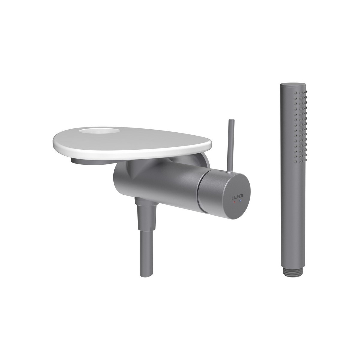 Ada mit de d à enc avec simibox 1-point tablette percée pvd inox/noir mat - LAUFEN HF506755503000 