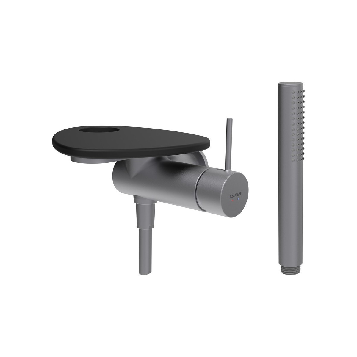 Ada mit de d à enc avec simibox 1-point tablette percée pvd inox/café mat - LAUFEN HF506755504000 