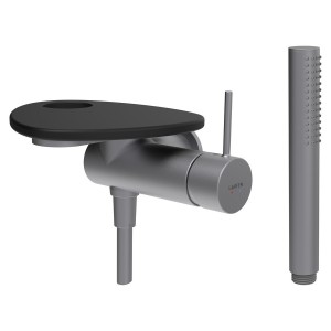 Ada mit de d à enc avec simibox 1-point tablette percée pvd inox/café mat - LAUFEN HF506755504000 