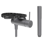 Ada mit de d à enc avec simibox 1-point tablette percée pvd inox/marbre noir - LAUFEN HF506755506000 