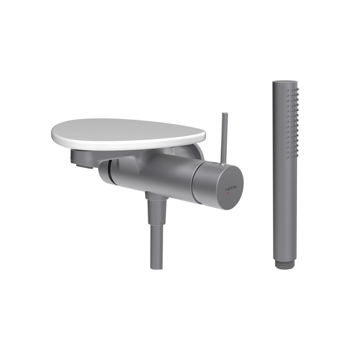 Ada mit b à enc tablette np bec 170 mm pvd inox/blanc brillant - LAUFEN HF506765501060 