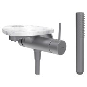 Ada mit b à enc tablette percée bec 170 mm pvd inox/marbre blanc - LAUFEN HF506765505000 