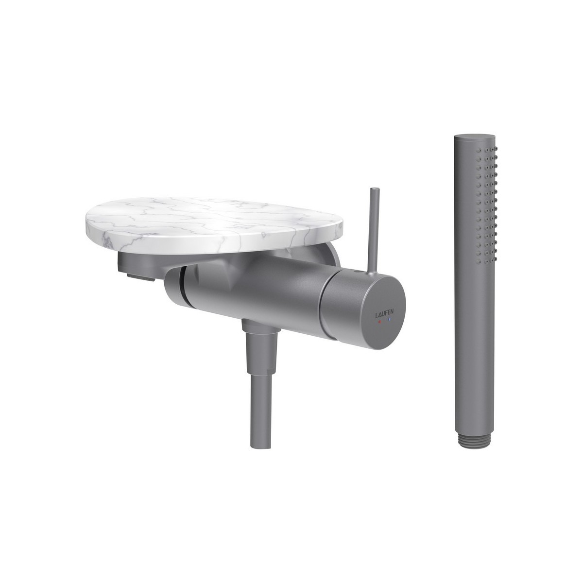 Ada mit b à enc tablette np bec 170 mm pvd inox/marbre blanc - LAUFEN HF506765505060 