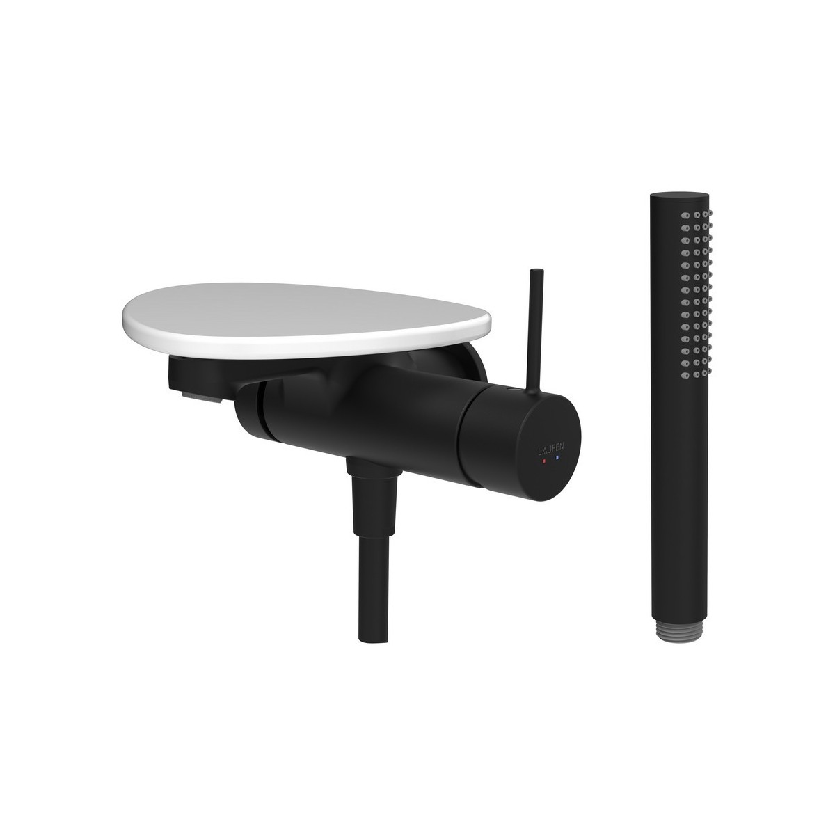 Ada mit b à enc tablette np bec 170 mm pvd noir/blanc brillant - LAUFEN HF506765511060 