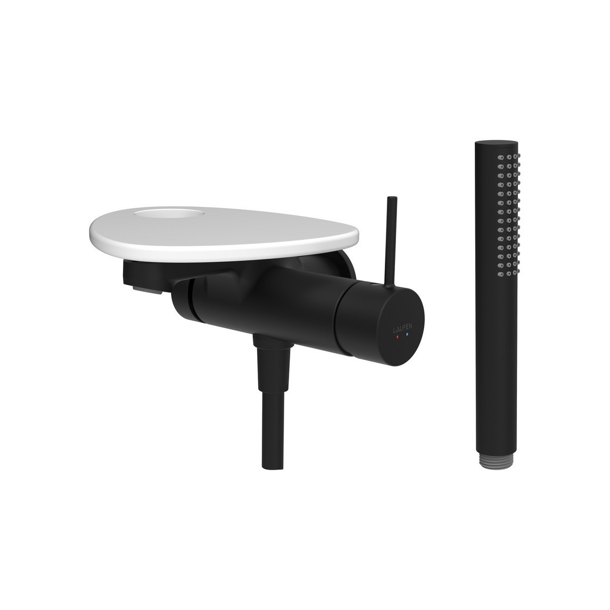 Ada mit b à enc tablette percée bec 170 mm pvd noir/blanc mat - LAUFEN HF506765512000 