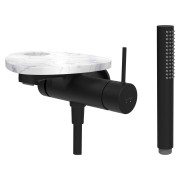 Ada mit b à enc tablette percée bec 170 mm pvd noir/marbre blanc - LAUFEN HF506765515000 