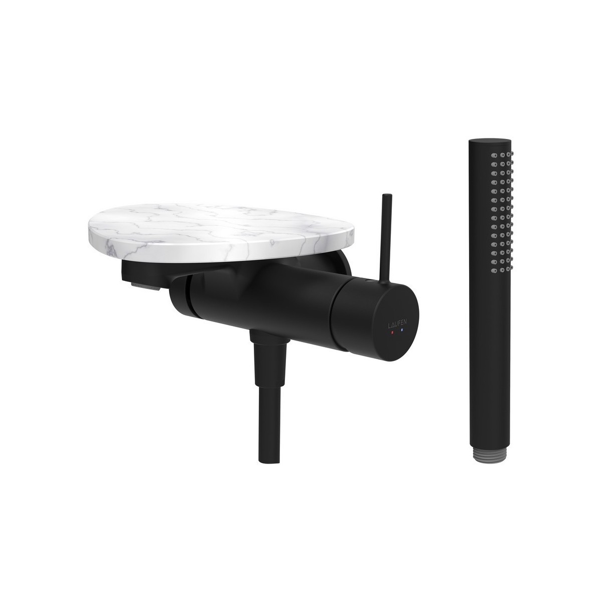 Ada mit b à enc tablette np bec 170 mm pvd noir/marbre blanc - LAUFEN HF506765515060 