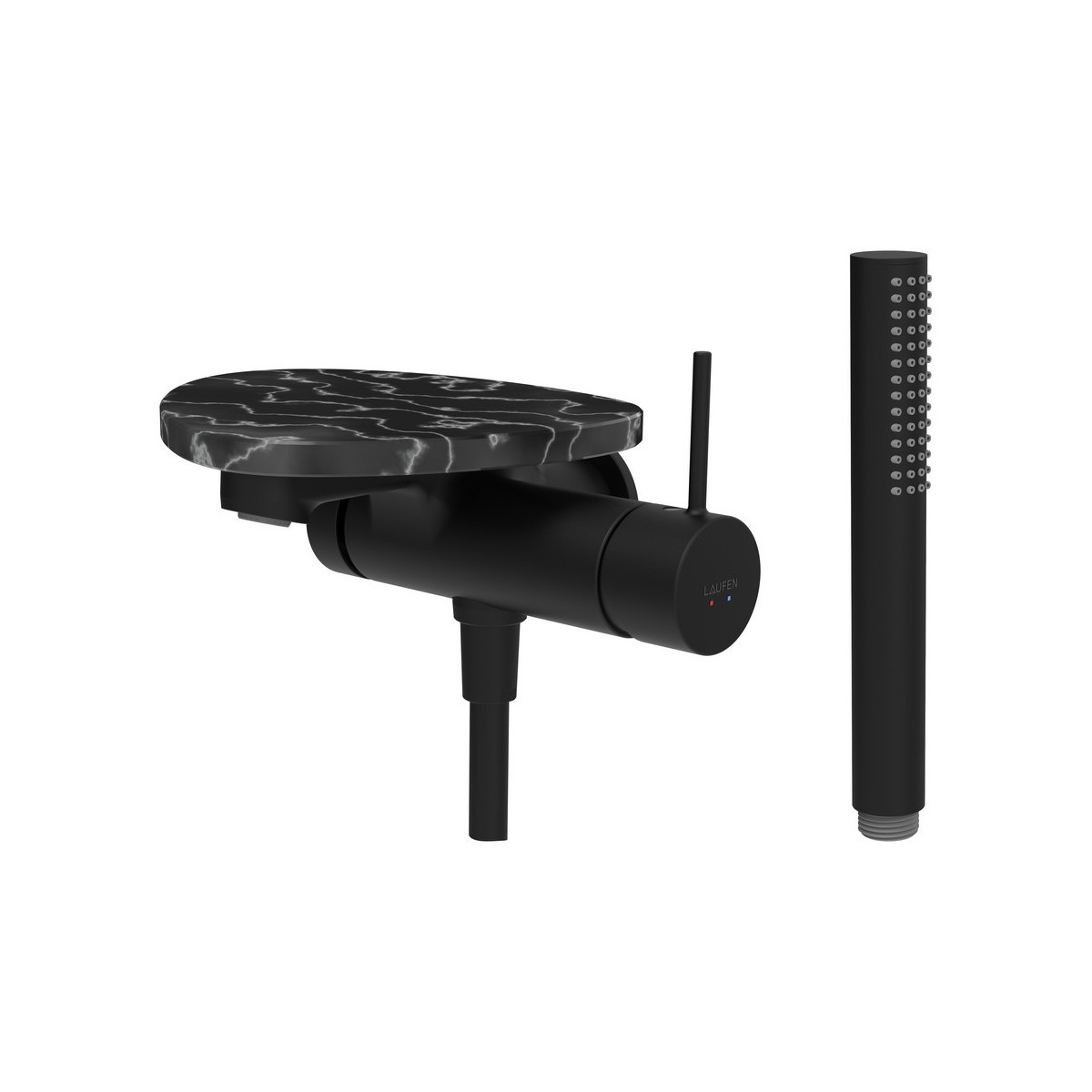 Ada mit b à enc avec simibox 1-point tablette npbec 170 mm pvd noir/marbre noir - LAUFEN HF506765516060 