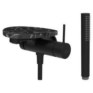 Ada mit b à enc avec simibox 1-point tablette npbec 170 mm pvd noir/marbre noir - LAUFEN HF506765516060 