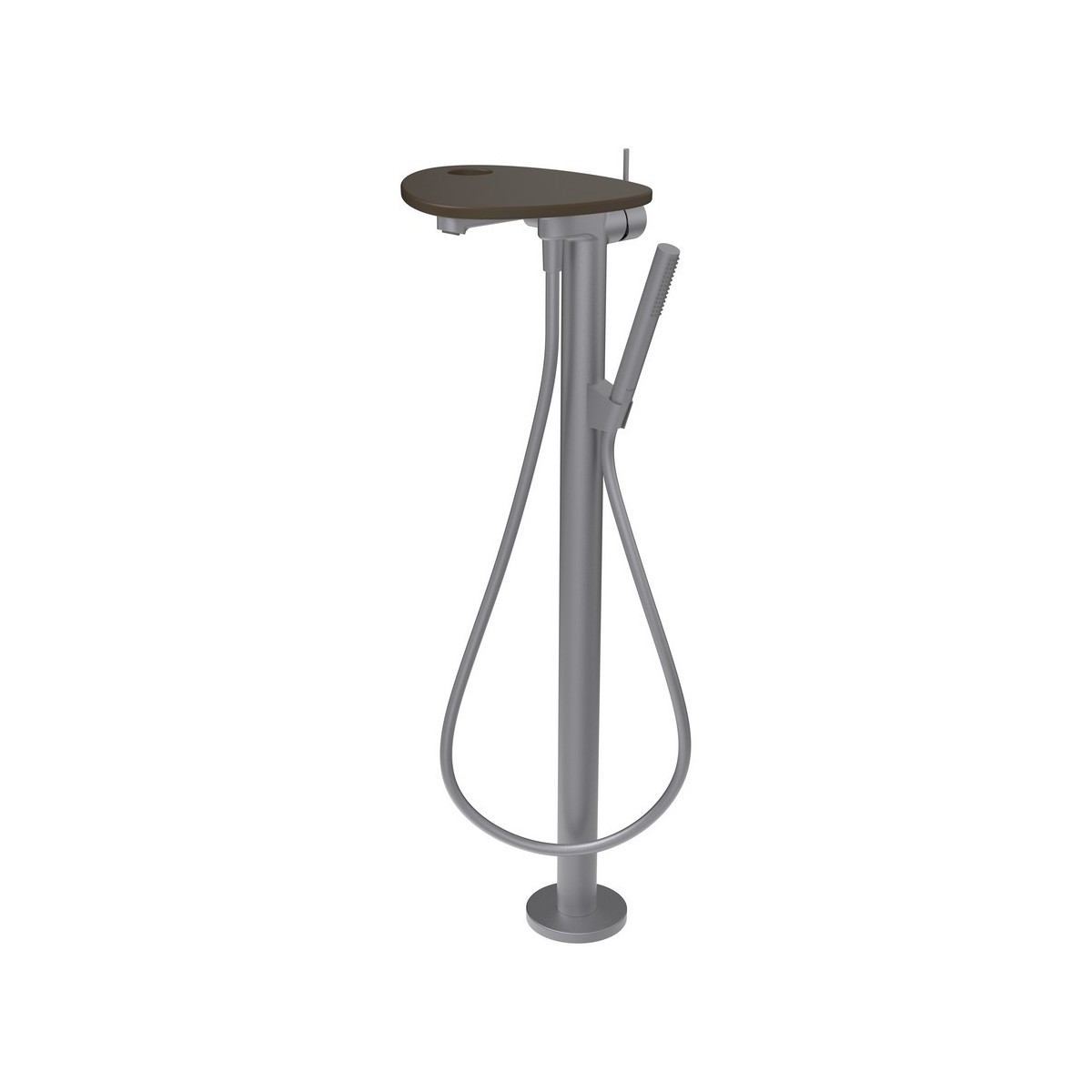 Ada mitigeur de bain sur colonne tablette percée bec 203 mm pvd inox/café mat - LAUFEN HF506781504000 