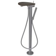 Ada mitigeur de bain sur colonne tablette percée bec 203 mm pvd inox/café mat - LAUFEN HF506781504000 