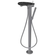 Ada mit b sur colonne tablette percée bec 203 mm pvd inox/marbre noir - LAUFEN HF506781506000 