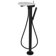 Ada mit b sur colonne tablette percée bec 203 mm pvd noir/blanc brillant - LAUFEN HF506781511000 