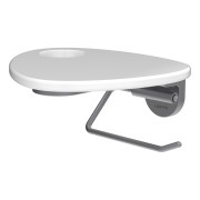 Ada porte-papier toilette tablette percée pvd inox/blanc brillant - LAUFEN HF506791501000 