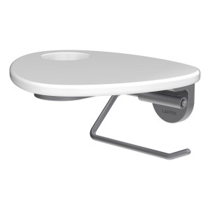 Ada porte-papier toilette tablette percée pvd inox/blanc brillant - LAUFEN HF506791501000 