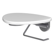 Ada porte-papier toilette tablette non percée pvd inox/blanc brillant - LAUFEN HF506791501060 