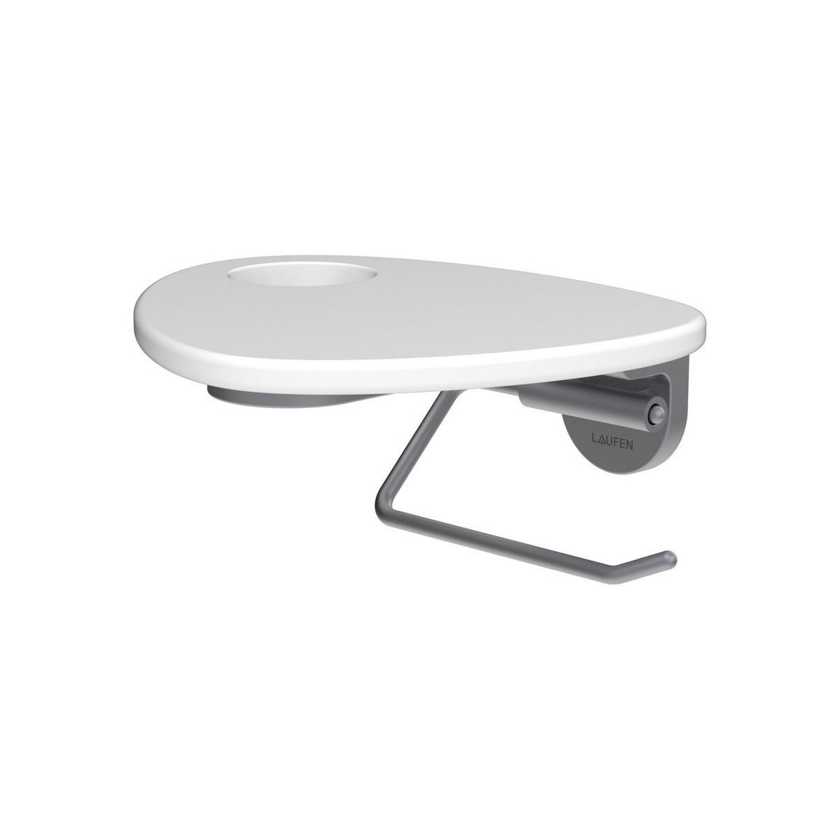 Ada porte-papier toilette tablette percée pvd inox/blanc mat - LAUFEN HF506791502000 