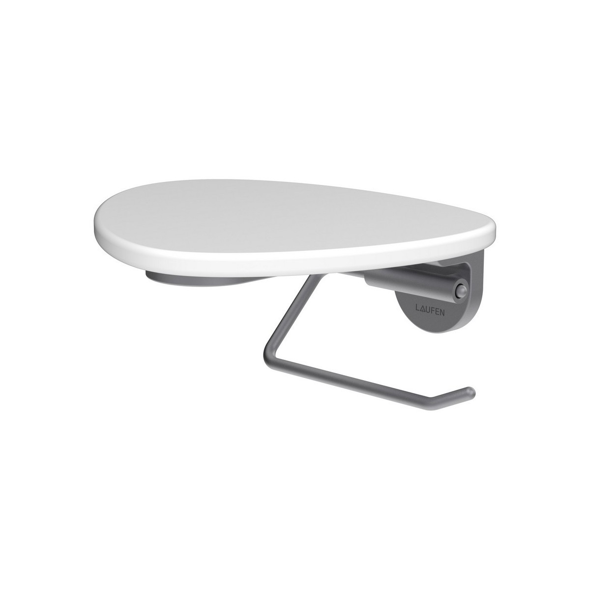 Ada porte-papier toilette tablette non percée pvd inox/blanc mat - LAUFEN HF506791502060 