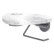 Ada porte-papier toilette tablette percée pvd inox/marbre blanc - LAUFEN HF506791505000 