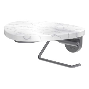 Ada porte-papier toilette tablette non percée pvd inox/marbre blanc - LAUFEN HF506791505060 