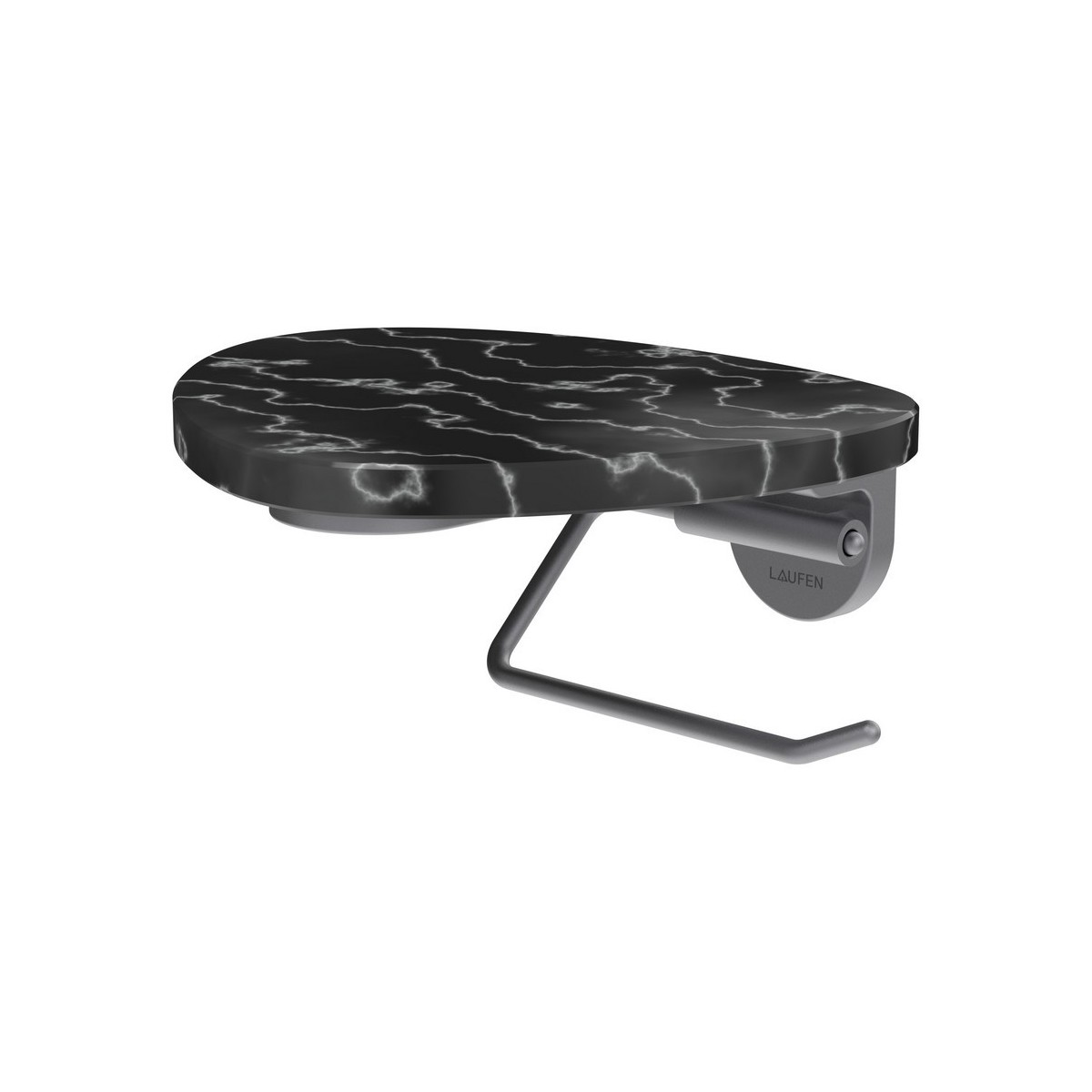 Ada porte-papier toilette tablette non percée pvd inox/marbre noir - LAUFEN HF506791506060 