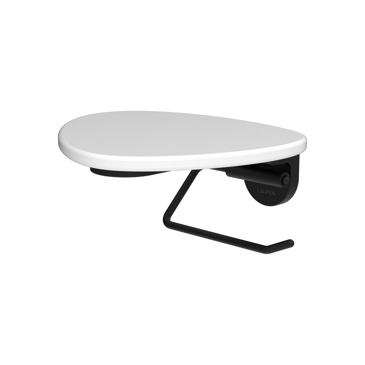 Ada porte-papier toilette tablette non percée pvd noir/blanc mat - LAUFEN HF506791512060 