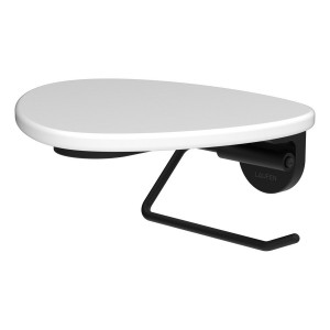 Ada porte-papier toilette tablette non percée pvd noir/blanc mat - LAUFEN HF506791512060 
