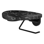 Ada porte-papier toilette tablette percée pvd noir/marbre noir - LAUFEN HF506791516000 
