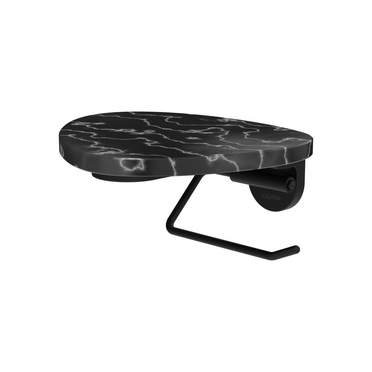 Ada porte-papier toilette tablette non percée pvd noir/marbre noir - LAUFEN HF506791516060 