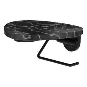 Ada porte-papier toilette tablette non percée pvd noir/marbre noir - LAUFEN HF506791516060 