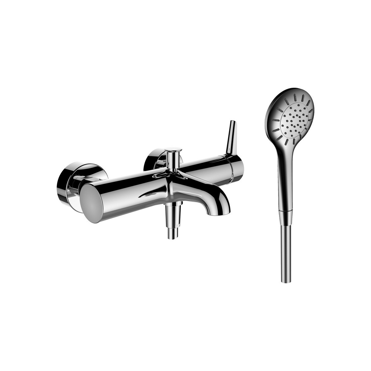 Pure mitigeur bain mural avec inverseur avec garniture de douche chromé - LAUFEN HF901760100600 