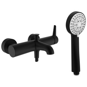 Pure mitigeur de bain mural à levier unique avec inverseur pvd titane noir mat - LAUFEN HF901760428600 